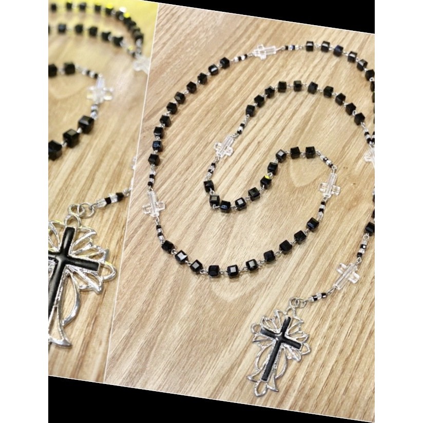 

A Crystal/ Kristal Import Handmade Rosario Kalung Salib Premium Qualit