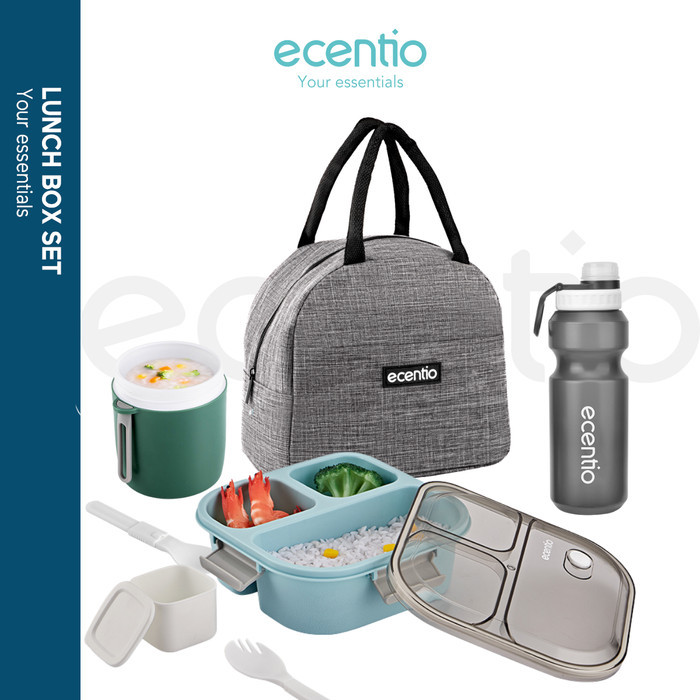 Sale Ecentio Lunch Box 3Pcs Set Jar Tas Bekal Set Kotak Makan 1100Ml