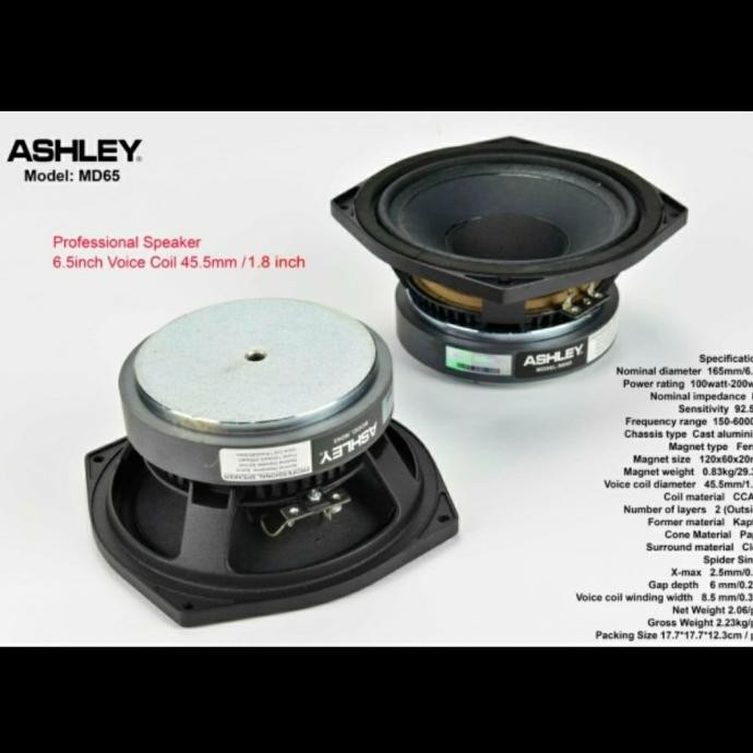 Speaker ASHLEY Komponen MD65/MD 65 6 inch ORIGINAL