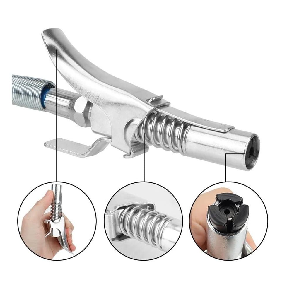 

Ukd-23 Kepala Grease Gun Kunci Ganda / Grease Coupler Dengan Selang / Quick Lock Dan Release