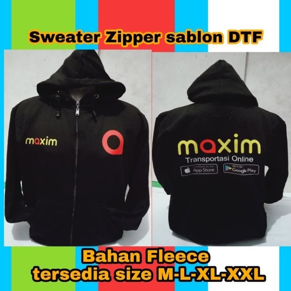 Jaket Hoodie SLETiNG Distro MAXiM HiTAM OJEK ONLiNE polos custom ojol *