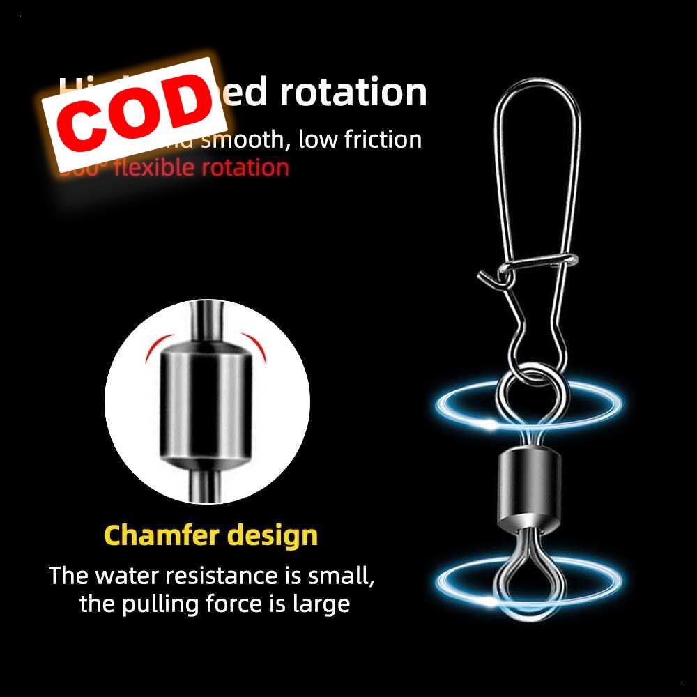 Konektor Kail Umpan Pancing 10PCS Stainless Snap Swivel Fishing Hook 26mm