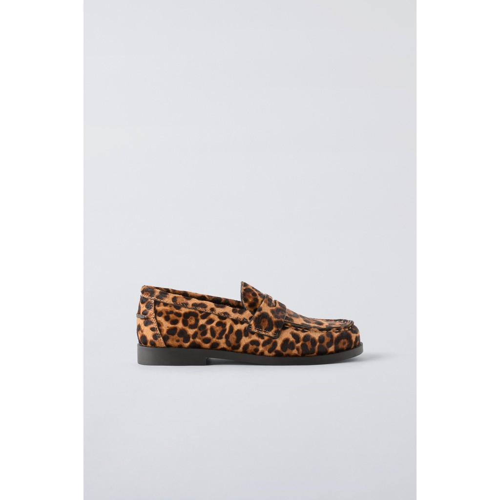 ZARA MOKASIN KULIT MOTIF HEWAN Sepatu model mokasin dengan gambar hewan 100% kulit hewan
