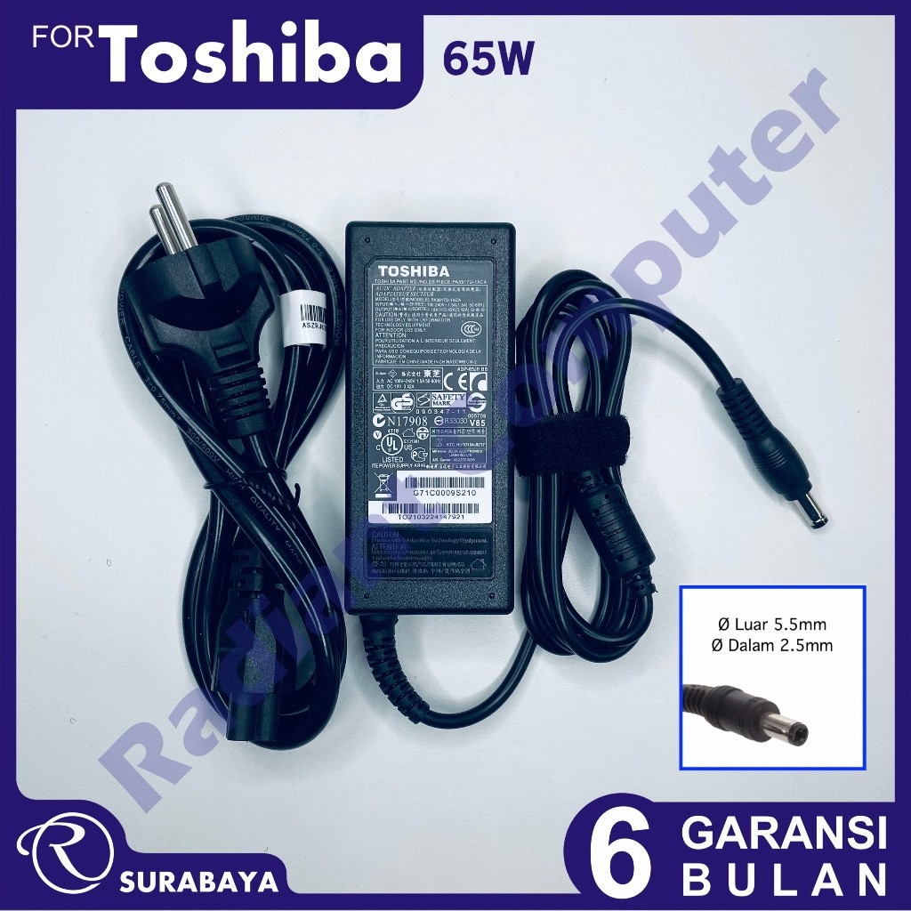 Adaptor Charger Toshiba C800 C800D C840 C840D C850 19V 3.42A