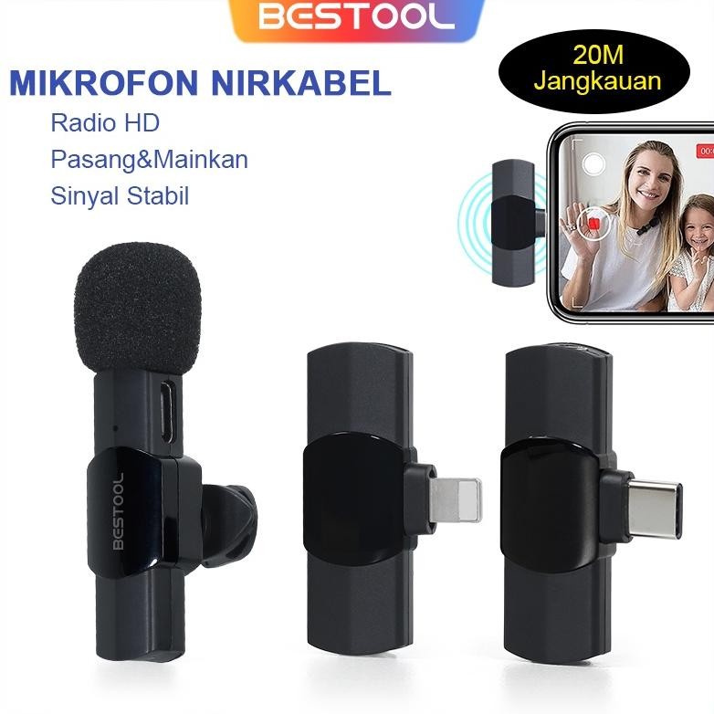 Microfon Wireless Bestool Wireless Microphone Mic Clip On Usb Pc Laptop Zoom Webinar Podcast Telecon