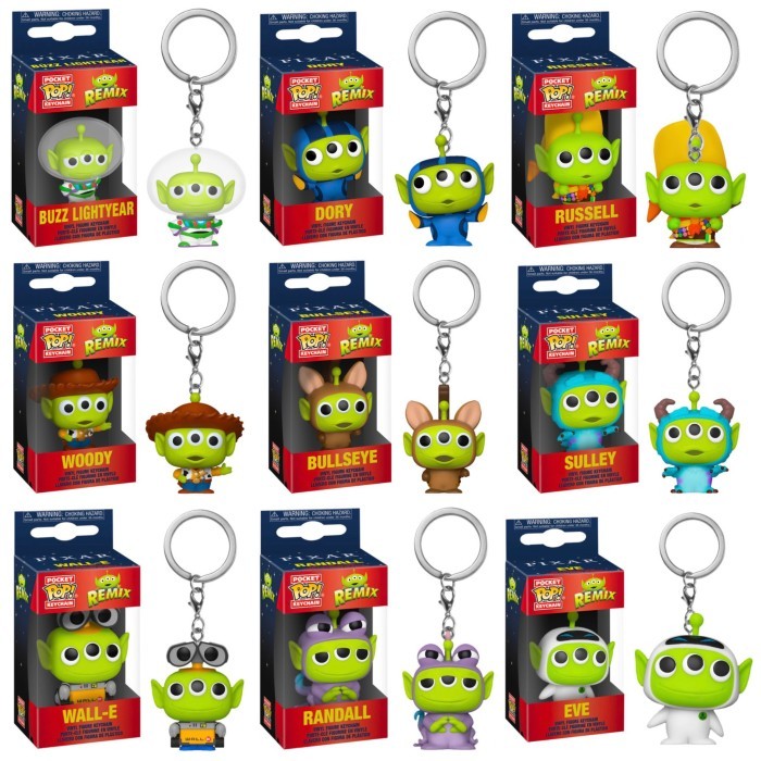 Funko POP Keychain (Alien, Dory, Russell, Sulley, Buzz, Woody, Wall-E