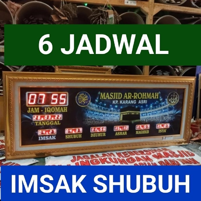Barang Terlaris jam digital masjid jadwal sholat seting wifi hp android 40 x 100