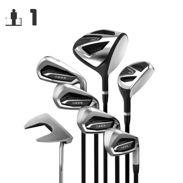 INESIS Golf Kit 7 Clubs Adult 100 Right Handed Graphite - Size 1
