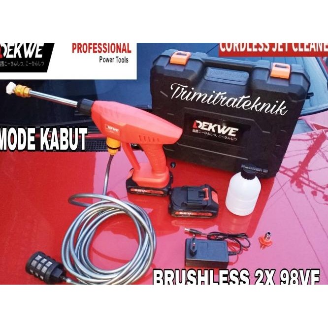 2 Baterai 2X98Vf Cordless Jet Cleaner Dekwe Dk301 Brushless Motor