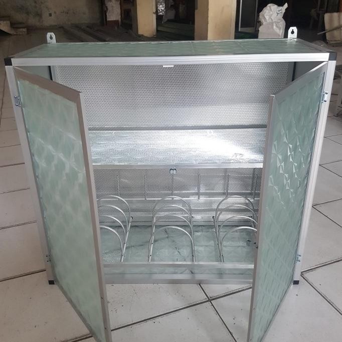 Rak Gantung Lemari Dapur Kitchen Set Atas Aluminium Kaca 2 Pintu