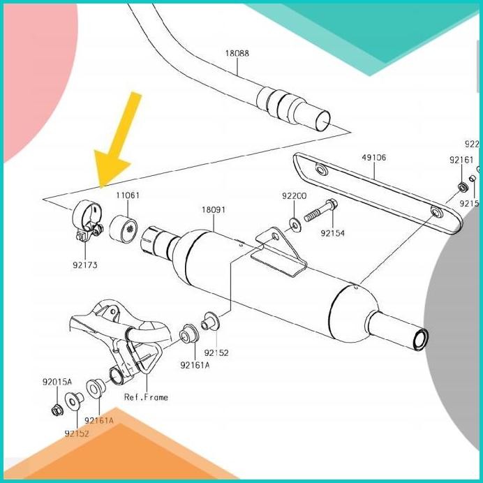 Klem Knalpot Kawasaki W175 Original 140BZ4 sparepart