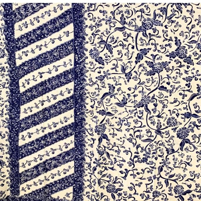 Kain Batik Tulis Asli Lasem Sarung Bledak Putih Biru Lunglungan [terbaik]