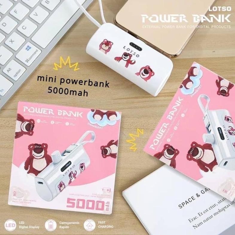 Powerbank Fast Charging 5000 Mah Mini Lotso Bear Mickey Portable Wireless Ast Charging Outout Cute K