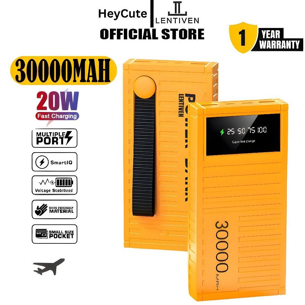 Powerbank Fast Charging Heycute 30000 Mah Fast Charging Dual Output Dual Input Portable Charger Led 