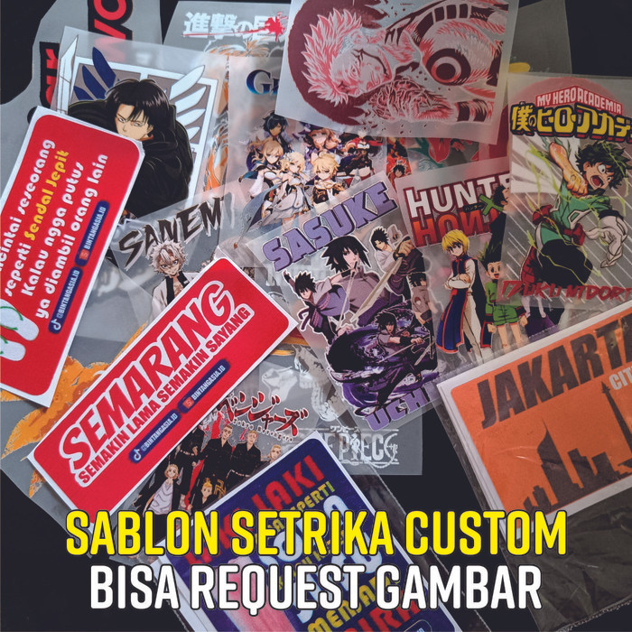 

BA144 Custom Sticker Sablon Setrika Untuk Di Kaos atau Kain - custom