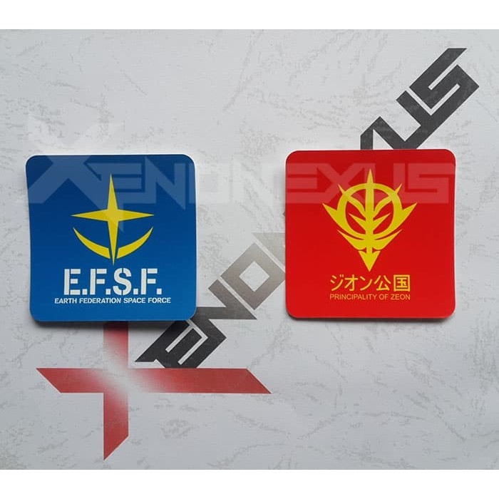

Stiker logo Gundam, EFSF dan Zeon