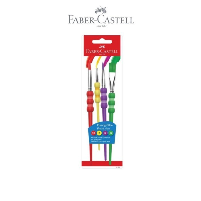 

Beli - Faber-Castell Grip Brush Kuas Set 4 Colours & Colours Pastel
