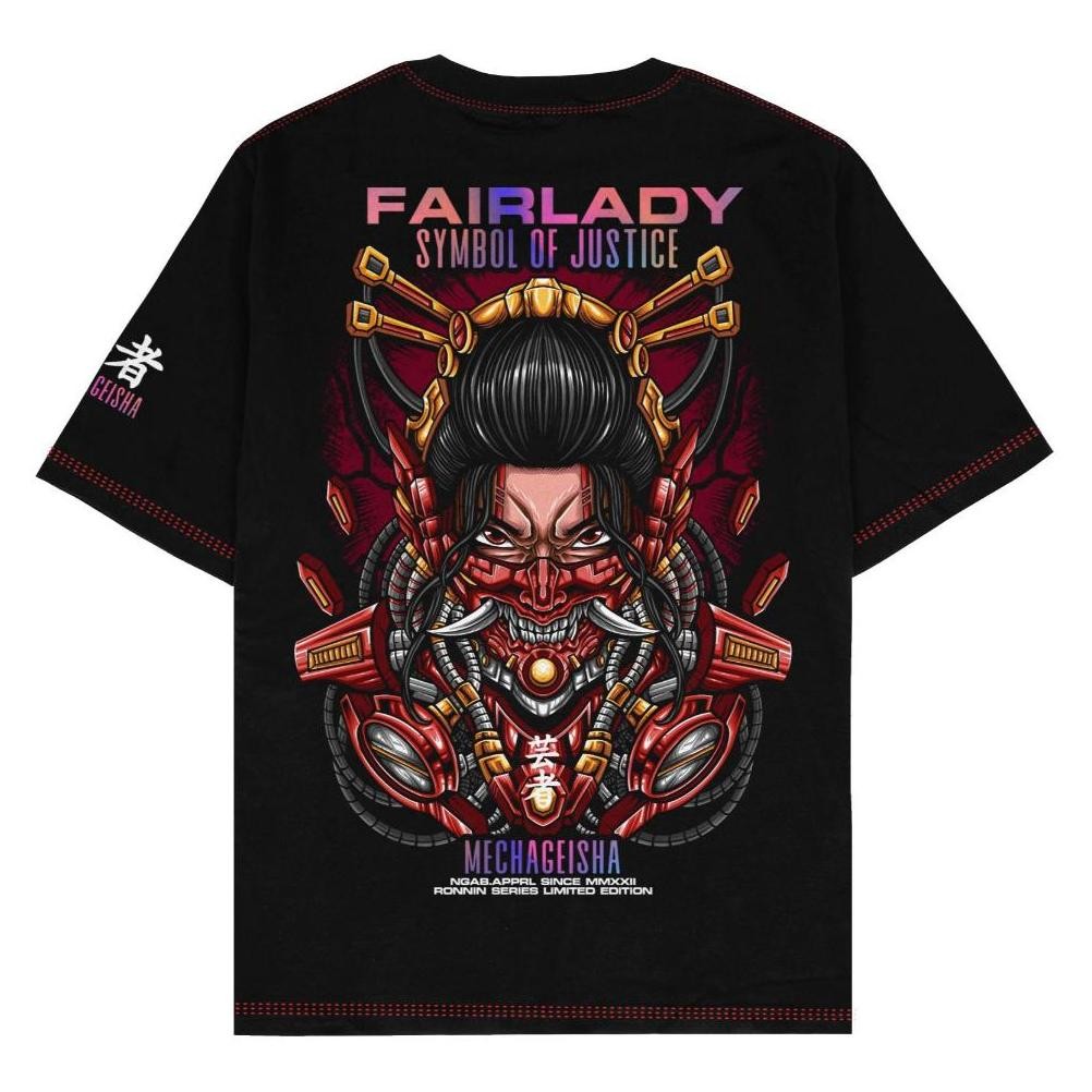 Ngab Kaos Baju Distro Sablon Reflective Rainbow Mechageisha Hitam Nb168 Unisex Pria Wanita Cotton Co