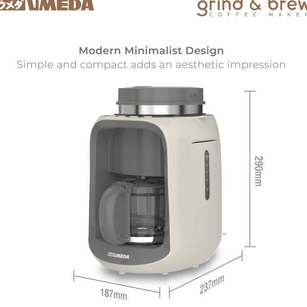 Umeda Grind & Brew Mesin Kopi Otomatis 2In1 / Coffee Grinder / Coffee Maker / Drip Coffee