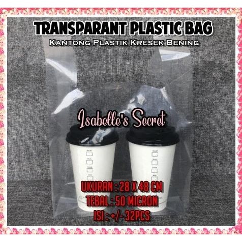 

Ready stock] Kantong Plastik Bening Transparan / Plastik Bungkus Takeaway No 28