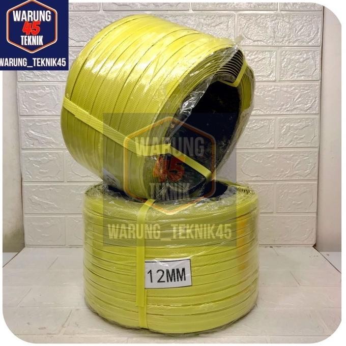 

Plastik strapping straping band 12 mm berat 7 kg tali kuning straping