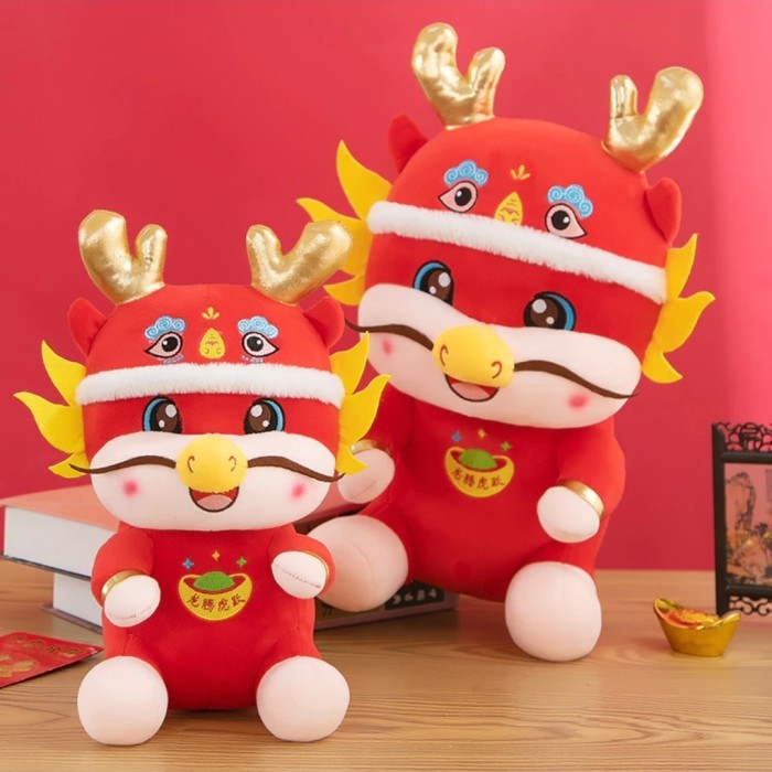 Dijual Boneka Imlek 2024 Dragon Barongsai Naga Chinese New Year CNY plush toy