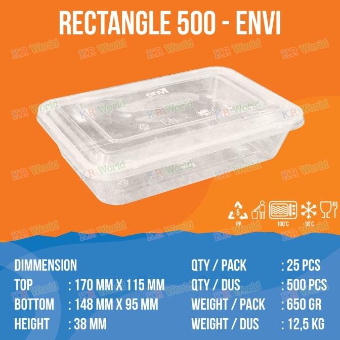 TERLARIS (PER DUS) THINWALL RECTANGLE 500 ML
