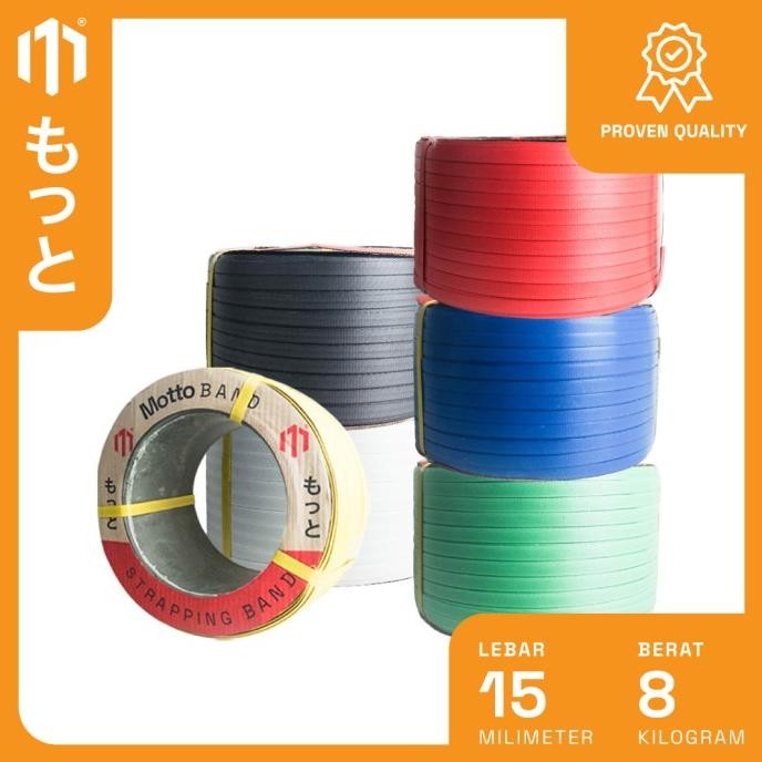 

Strapping Band Full Auto 15MM - Kuning - 1 Roll - Tali Packing Motto