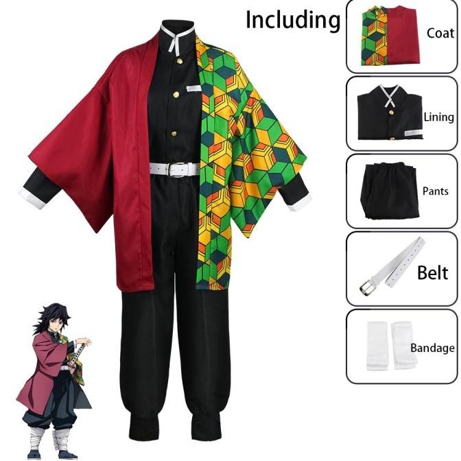 Kostum Demon Slayer Lengkap Cosplay Anime Costume Tanjiro Giyu Murah