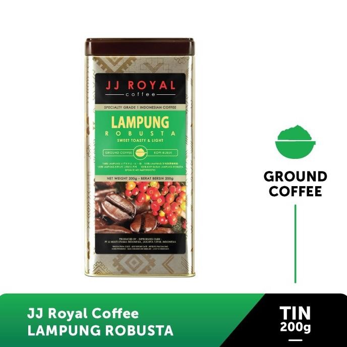 

Coffee/Kopi Jj Royal Lampung Robusta Ground Tin 200G