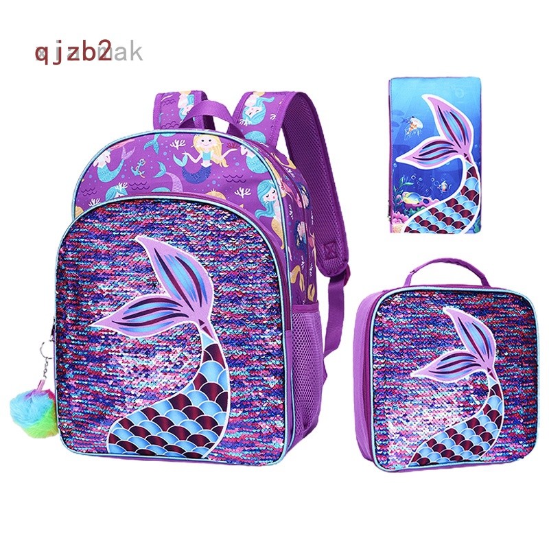 

3 Buah Ransel Putri Duyung untuk Anak Perempuan Kotak Pensil dan Tas Makan Siang Prasekolah Payet |3365DD07|