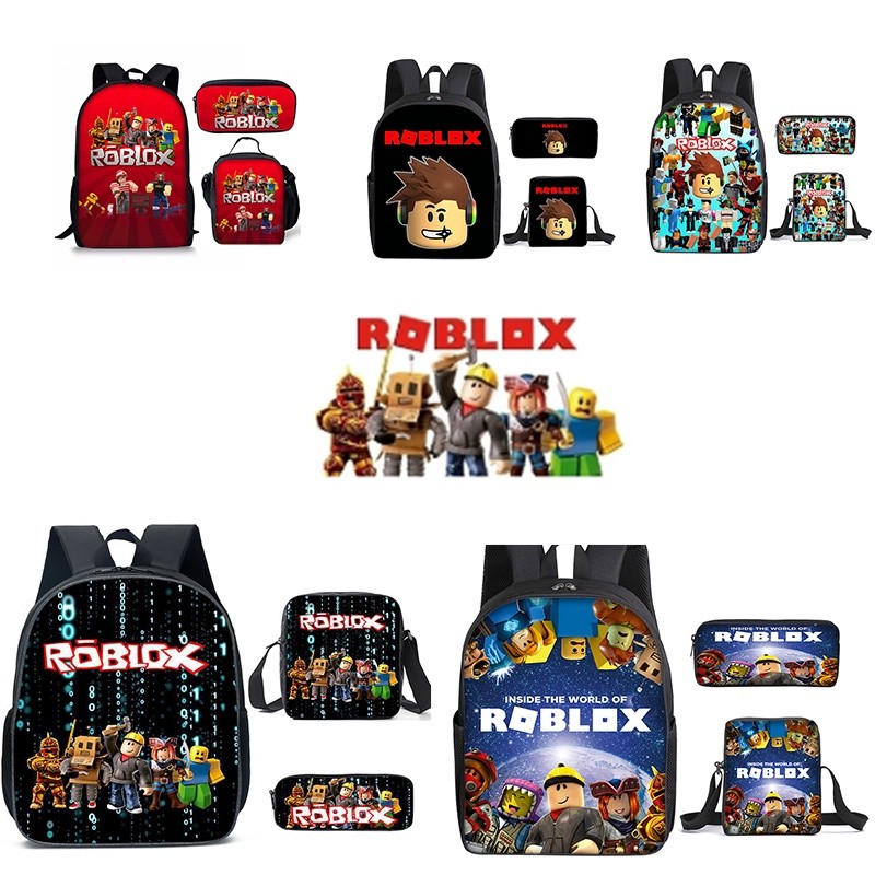 

3 Buah Tas Sekolah Siswa Roblox Tas Makan untuk Kotak Pensil Sekolah Set Ransel Cetak Robles |19407412|