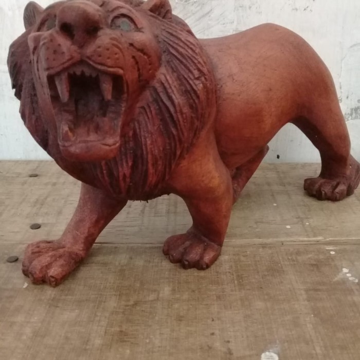 :::::::] patung Singa Lion bahan Kayu