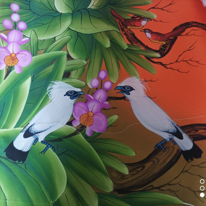 $+$+$+$+] Lukisan Bali Burung Jalak di pepohonan kanvas