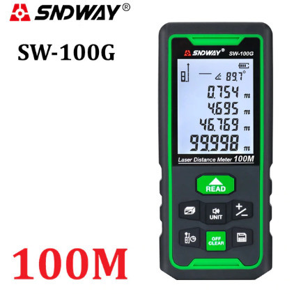 

newgan!! SNDWAY Meteran Digital Green Laser100Meter SW-100G Laser Hijau Outdoor