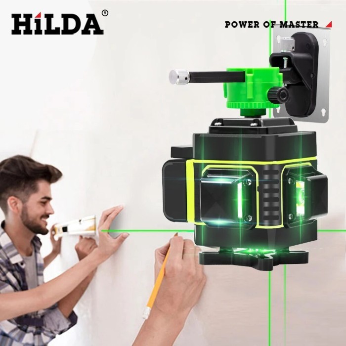 

newgan!! Laser Level 16 Line 4D HILDA Self Leveling Full Set With Remote Tripod