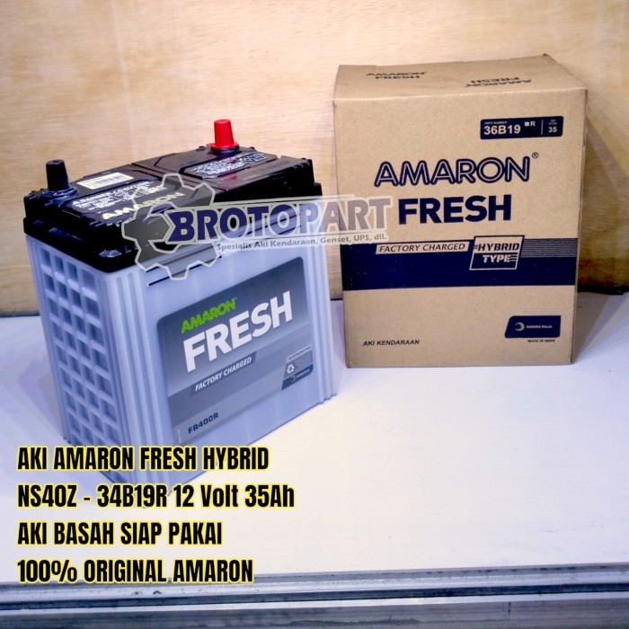 TERBARU- Aki Mobil Accu AMARON FRESH HYBRID NS40Z 34B19R 12v 35Ah -KUALITAS TERBAIK