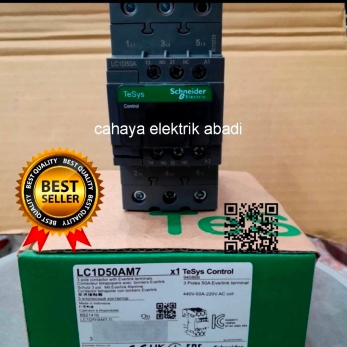 Masih! Kontaktor Schneider New Original Lc1D50M7 80A 3Phase 220Vac/Kontaktor Schneider/Kontaktor