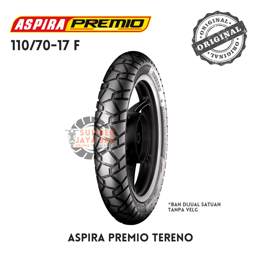 Aspira Premio Tereno 110/70 - 17 Ring 17 110/70 FRONT Depan Ban Motor Tubeles Tubles