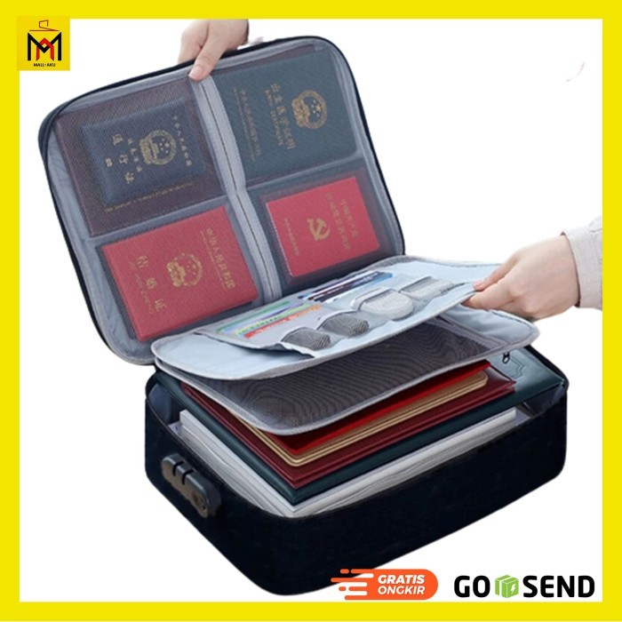 

BISA GRAB! Tas Travel Organizer Dokumen Berkas Multilayer Anti Air Password Lock
