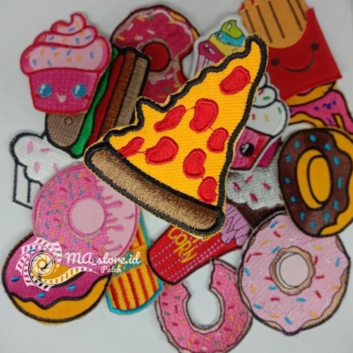 

*#*#*#*#] Patch Bordir Lucu Bentuk Makanan untuk Aplikasi pakaian emblem donat