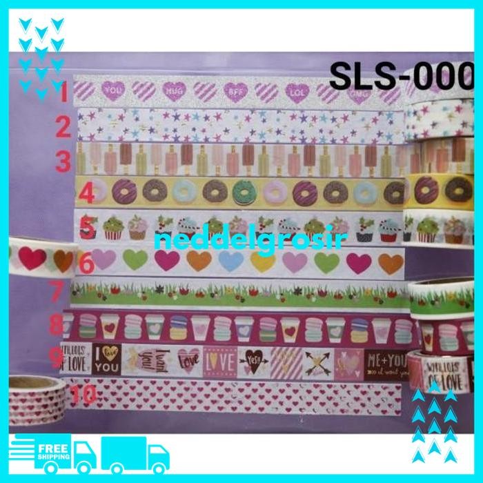 

DECO TAPE ISOLASI SELOTIP WASHI GAMBAR MOTIF CUPCAKE DONUT GRATIS ONGKIR !!