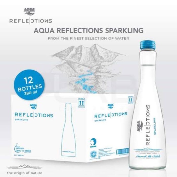 

Aqua Reflection Sparkling Water (380Ml 12 Btl) Botol Kaca Air Putih Minum Mineral Water 1 Dus New