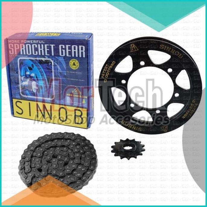 Chain Kit Gear - Gir Set Rantai- Sinnob - Ninja 250 Fi hitam 140BZ4 a