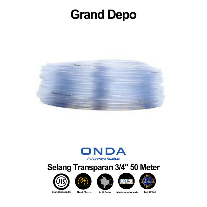Onda Selang Air Transparan 3/4" 50 Meter