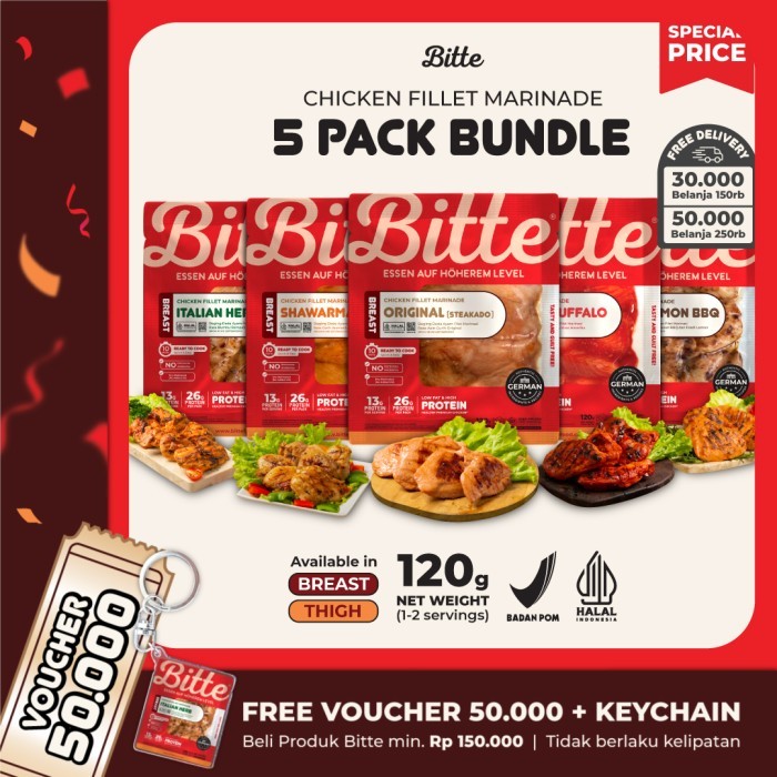 

5 Pack Bundle Chicken Fillet Marinade / Ayam Marinasi 120G - Bitte Terlaris