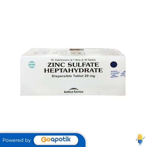 ZINC SULFATE HEPTAHYDRATE KIMIA FARMA 20 MG BOX 100 TABLET