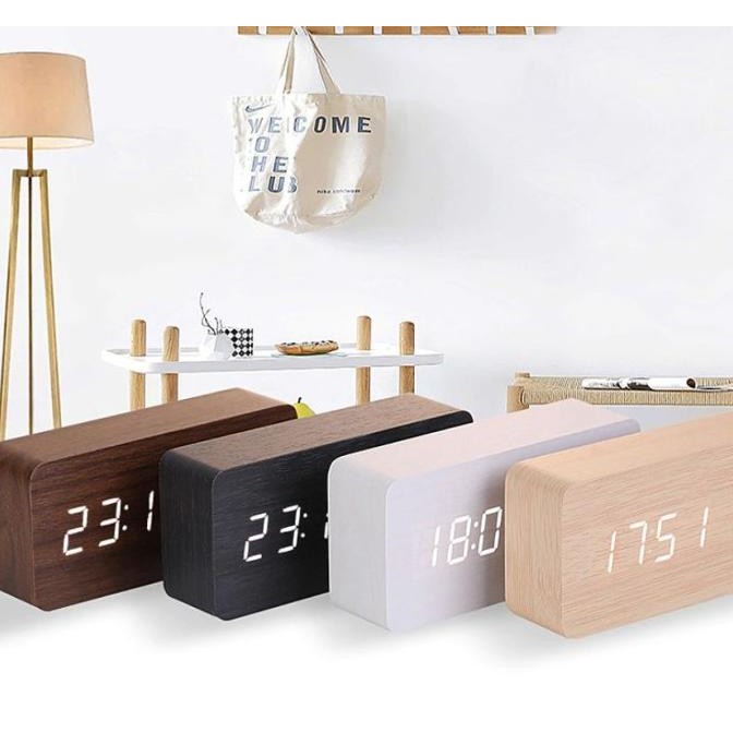 

JD-03 Jam Meja Motif Kayu Digital Led Weker / Desain Wood Alarm LED GVS