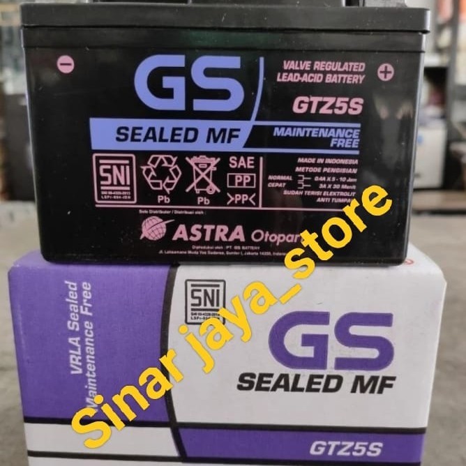 Aki Kering Batere Kering Motor GTZ5S Jamin Asli GS(Tahun Pembuatan Ter