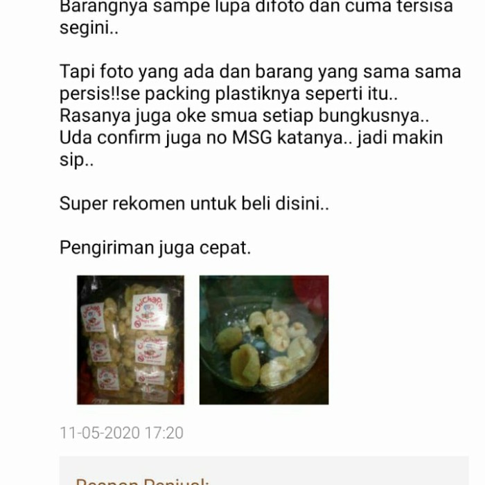 

Kerupuk Chicharon Per Bal (20Pcs@20Gram) New